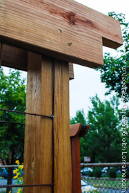 Corner Detail of Craftsman-style Garden Trellis
