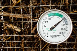 A balanced compost pile heats up